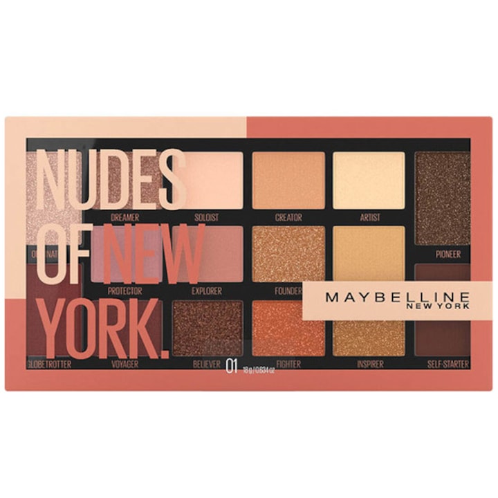 Paleta de farduri Maybelline NY Nudes of New York, 18 g