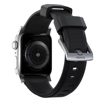 Curea rezistenta la apa NOMAD Rugged Strap Apple Watch 1/2/3/4/5/6/7/SE (42/44/45mm) Black/Silver Curea rezistenta la apa NOMAD Rugged Strap Apple Watch 1/2/3/4/5/6/7/SE (42/44/45mm) Black/Silver