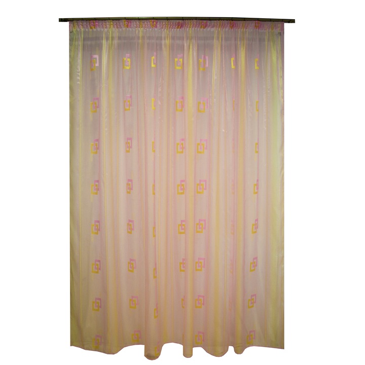 Perdea Velaria voal roz cu auriu, 300x250 cm