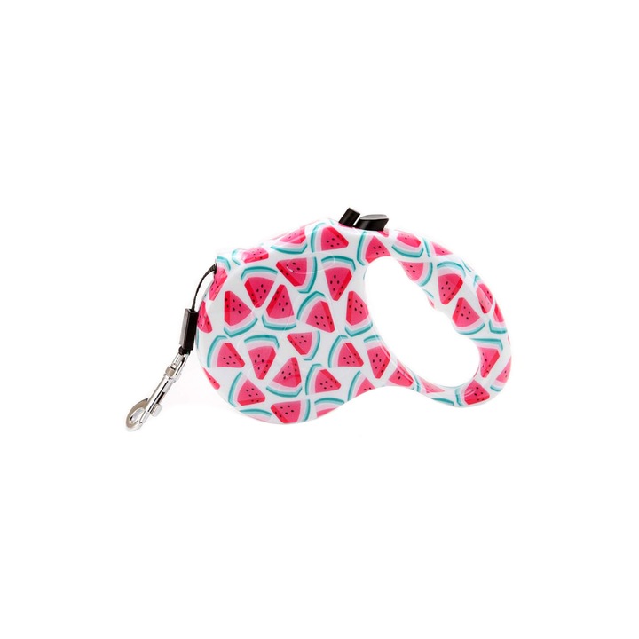 Lesa de 5 m retractabila pentru animale de companie, design cu pepene, Doty