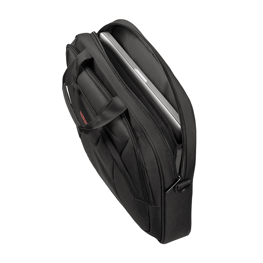 Geanta laptop, AMERICAN TOURISTER, 15.6", Negru/Portocaliu