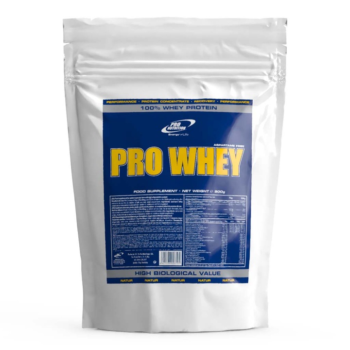Pro Nutrition Pro Whey Fehérje Koncentrátum, természetes, 900 g