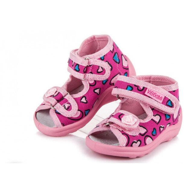 Sandalute pentru fetite - Inimioare colorate