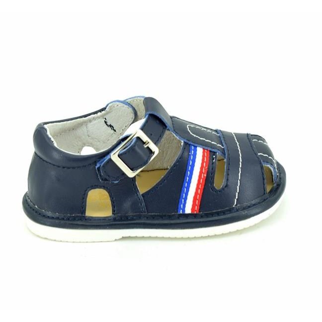 Sandalute copii primii pasi din piele naturala Truffi A2954, Bleumarin