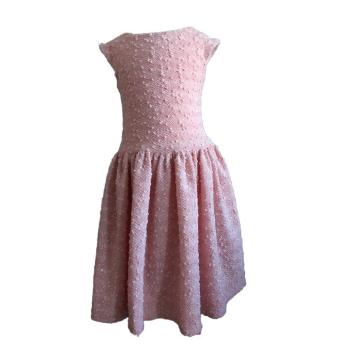 Rochita casual Aminata, Jerseu, Roz,