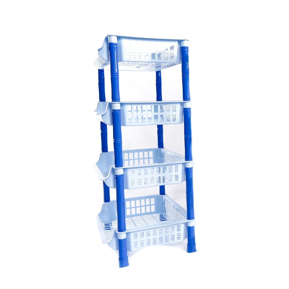 Etajera dreptunghiulara lux 4 polite ,bleu , 41 x29 x 70 cm