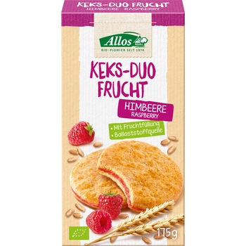 Biscuiti Eco, duo cu umplutura de zmeura, 175g Biscuiti Eco, duo cu umplutura de zmeura, 175g