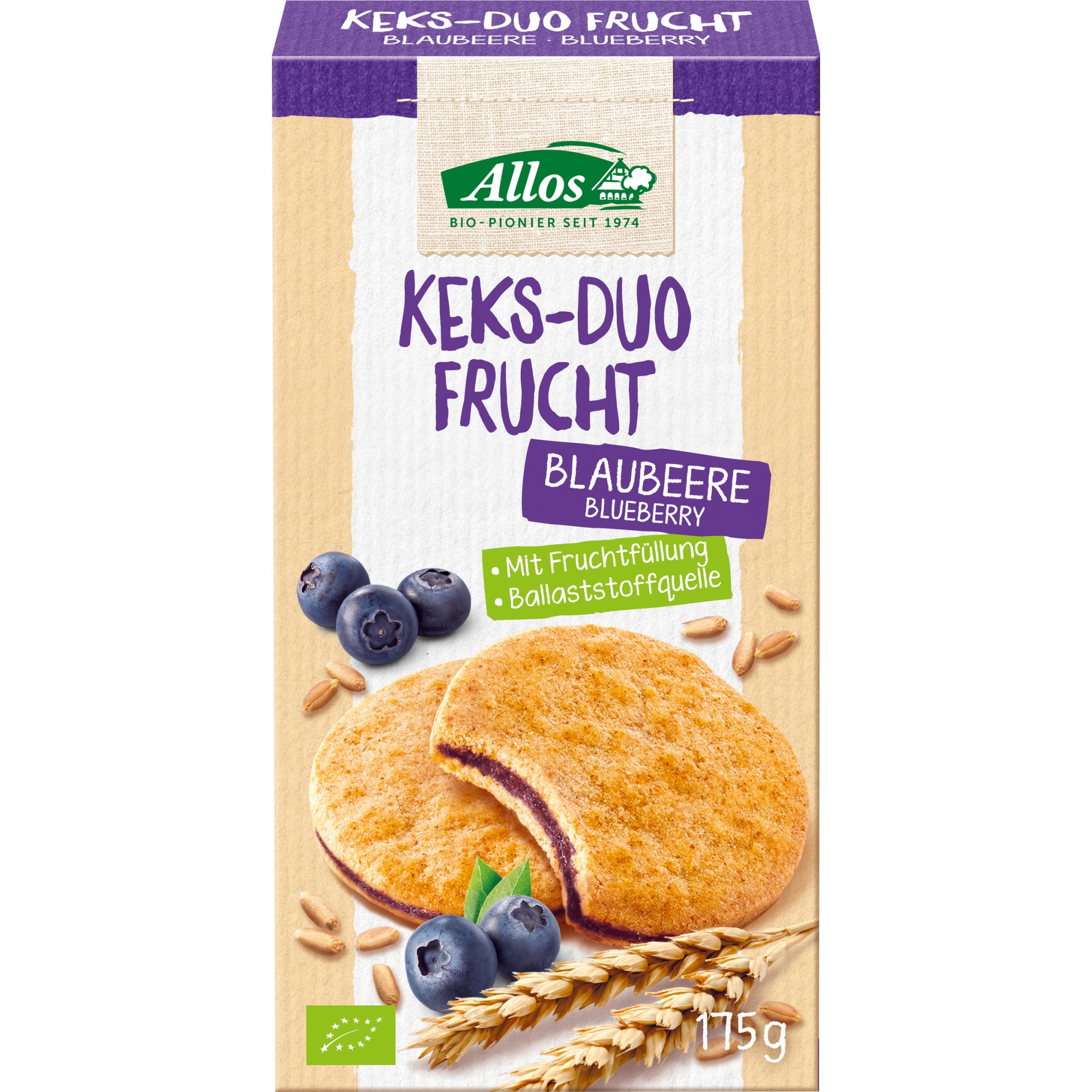 Biscuiti Eco, duo cu umplutura de afine, 175g