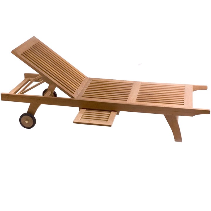Sezlong lemn RAKI cu suport lateral 200x65xh35cm
