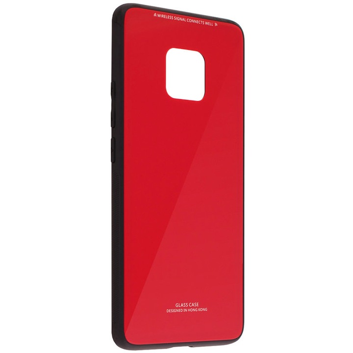 Предпазен гръб Forcell Glass Case за Huawei Mate 20 Pro, Червен/Черен