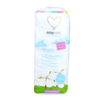 Vata hidrofila EASYCARE 100% bumbac 100g Vata hidrofila EASYCARE 100% bumbac 100g