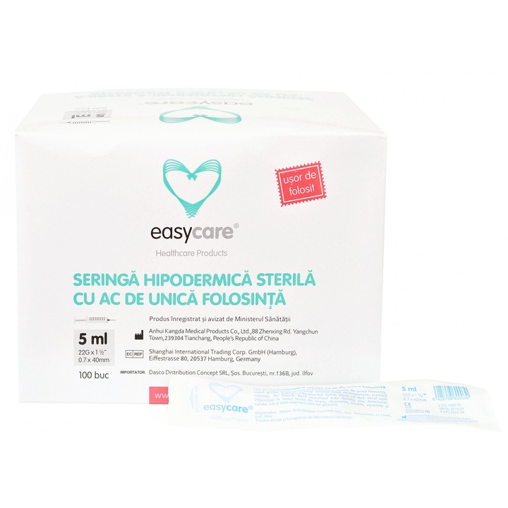 Seringa sterila 5ml EASYCARE 100 bucati