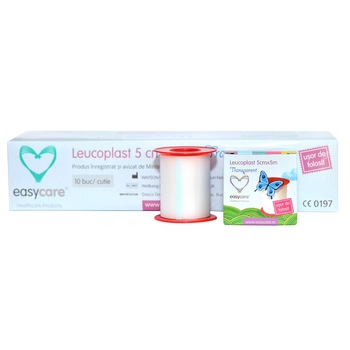 Leucoplast Transparent EASYCARE 5cm x 5m 10 bucati/cutie Leucoplast Transparent EASYCARE 5cm x 5m 10 bucati/cutie