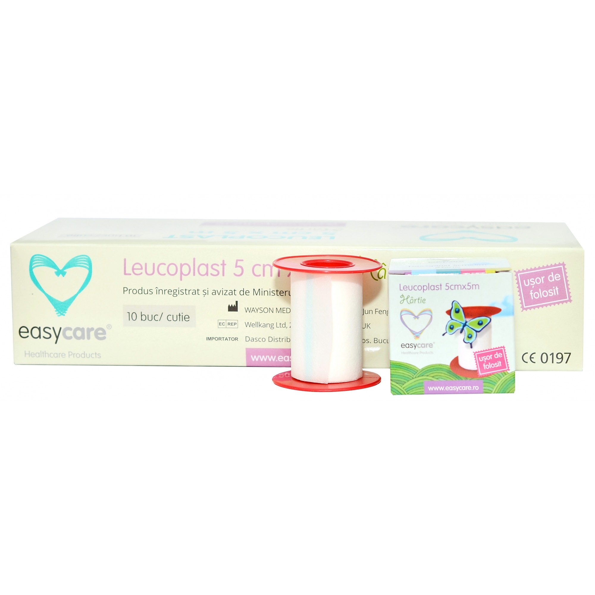 Leucoplast Hartie EASYCARE 5cm x 5m 10 bucati/cutie