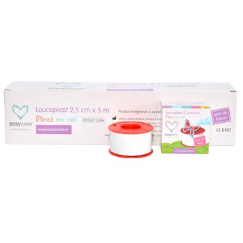 Leucoplast Panza EASYCARE 2,5cm x 5m 10 bucati/cutie Leucoplast Panza EASYCARE 2,5cm x 5m 10 bucati/cutie
