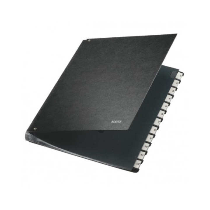 Mapa pentru semnaturi Leitz cu index, 1-12, negru