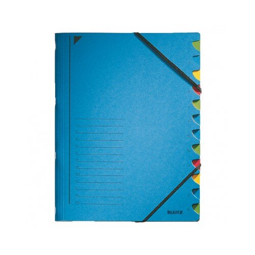 Mapa Fashion din carton cu 12 separatoare, albastru