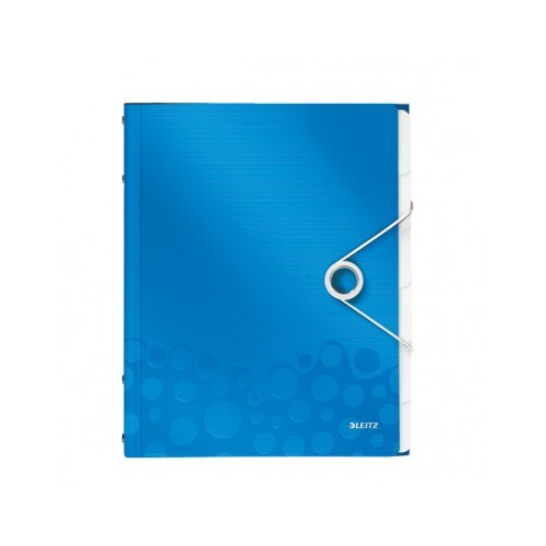 Mapa cu separatoare Leitz WOW, PP, 6 separatoare, albastru metalizat