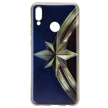 Husa Silicon Marvel pentru Huawei P20 Lite, elemente electroplacate, Captain Marvel 001 Husa Silicon Marvel pentru Huawei P20 Lite, elemente electroplacate, Captain Marvel 001