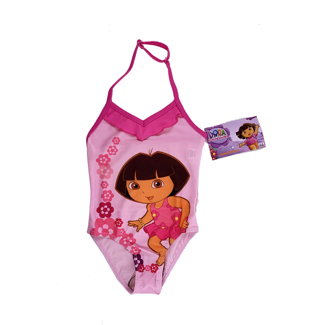 Cosum de baie pentru fete, Disney Dora Exploratoarea, Poliamida/Elastan, Roz