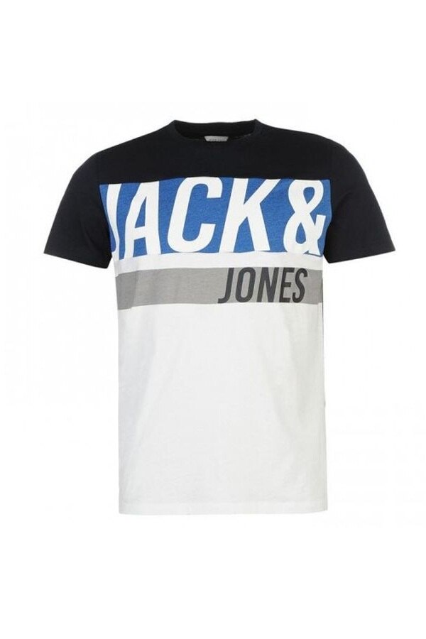 Tricoul Jack & Jones Core Branded, Bumbac, Multicolor, Negru/Albastru, M