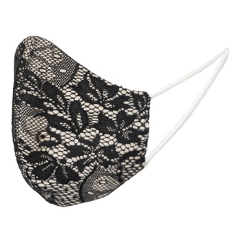 Masca protectie faciala reutilizabila, fashion, Emily G, cu dantela neagra Masca protectie faciala reutilizabila, fashion, Emily G, cu dantela neagra