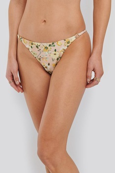 NA-KD, Slip cu model floral, Roz pal/Galben/Verde NA-KD, Slip cu model floral, Roz pal/Galben/Verde