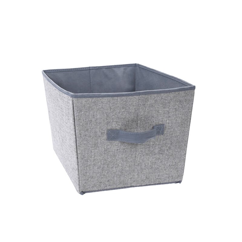 Cutie organizare, din bumbac si poliester, Gri deschis cu interior Bleu, 39x30x24 cm