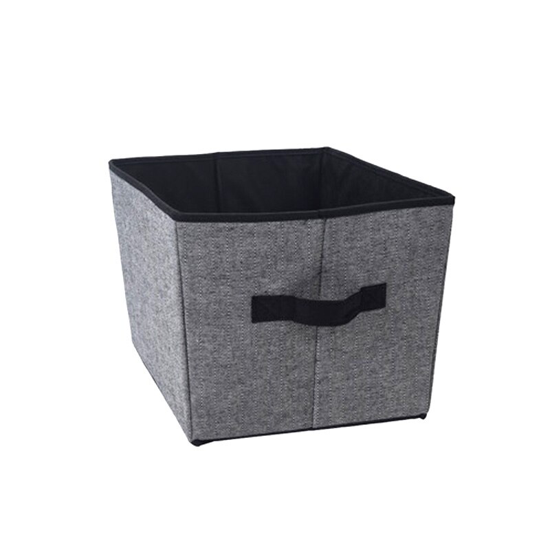 Cutie organizare, din bumbac si poliester, Gri cu interior Negru, 39x30x24 cm