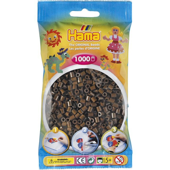 Мъниста за нареждане HAMA, пакет 1 000 бр., Кафяво