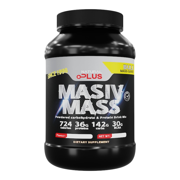 Gainer pentru cresterea masei musculare-Masiv Mass, 1000 g, capsuni