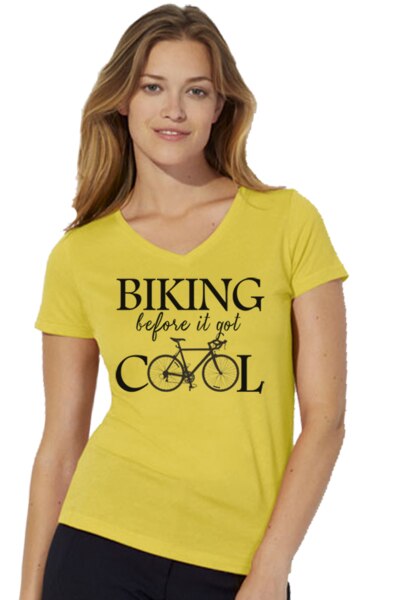 Tricou dama, decolteu in V, cu imprimeu 