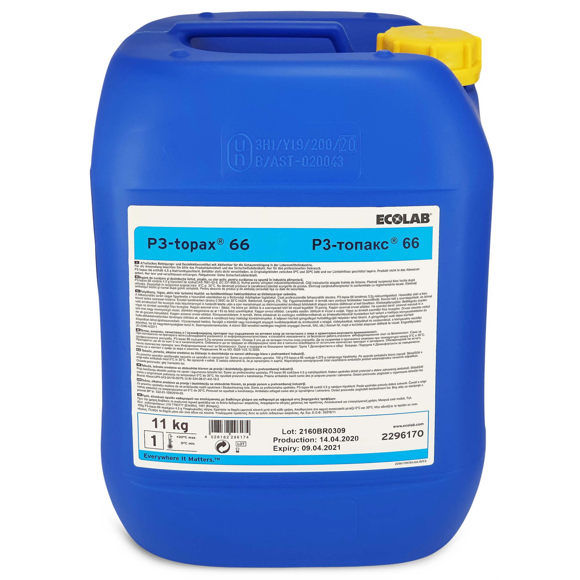 Detergent dezinfectant lichid profesional avizat, clor activ, TOPAX KG P3 66 ECOLAB curatarea cu spuma in industria alimentara - eMAG.ro