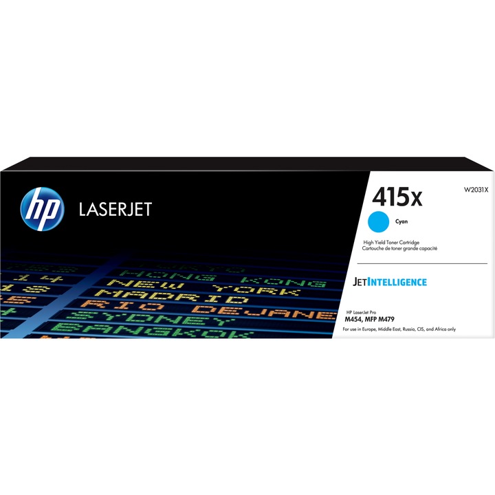 Тонер HP 415X Cyan LaserJet Toner Cartridge, pt. HP LJ M454, M479; cap. 6k стр