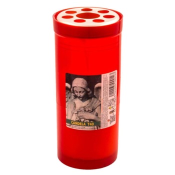 Candela Parafina cu Capac, Timp Ardere 60 h, 155x65 mm, Culoare Rosie Candela Parafina cu Capac, Timp Ardere 60 h, 155x65 mm, Culoare Rosie