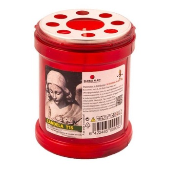 Candela Parafina cu Capac, Timp Ardere 24 h, 70x65 mm, Culoare Rosie Candela Parafina cu Capac, Timp Ardere 24 h, 70x65 mm, Culoare Rosie