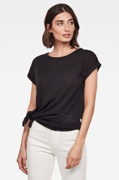 G-Star RAW, Tricou cu detaliu innodat Luge, Negru, XS G-Star RAW, Tricou cu detaliu innodat Luge, Negru, XS