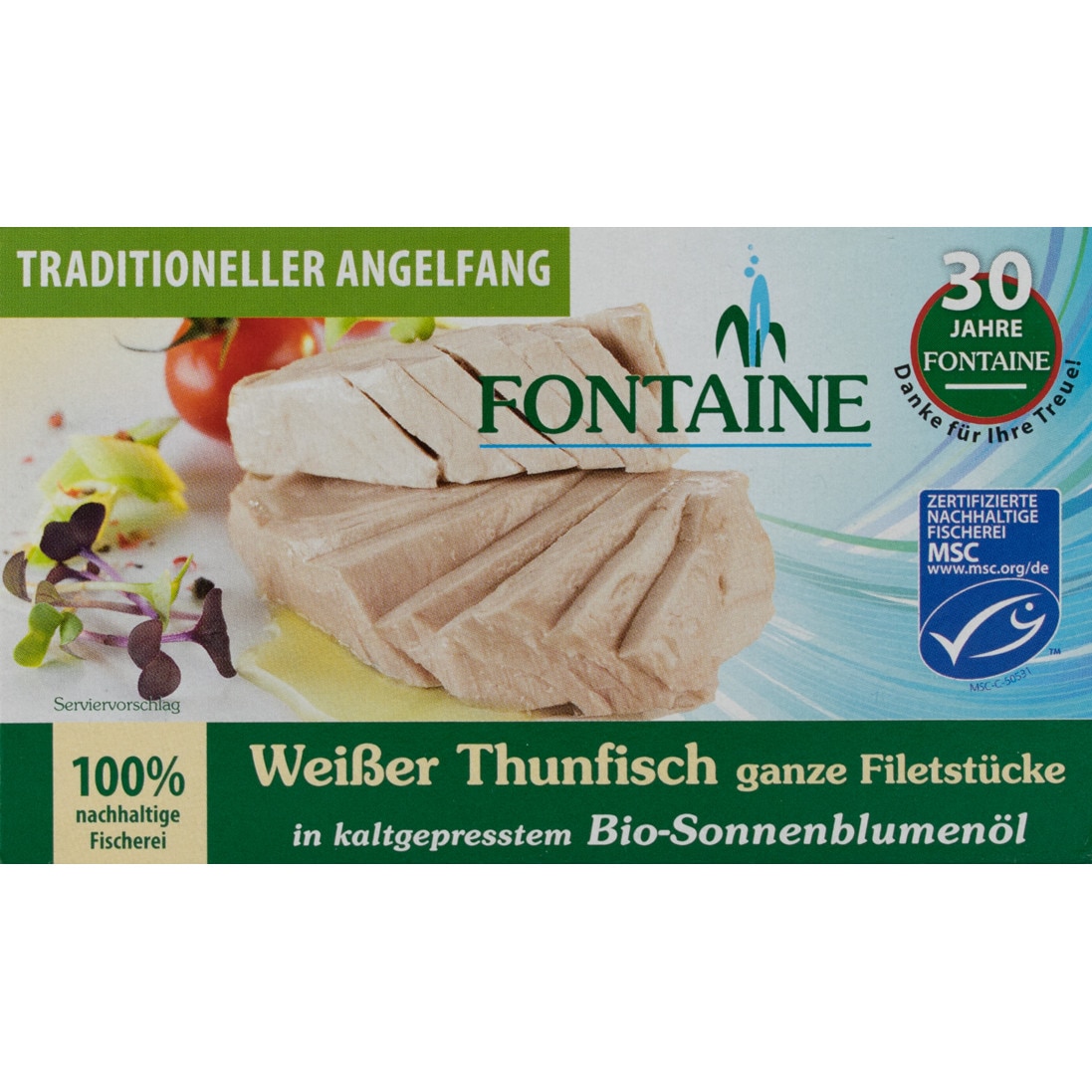 Ton alb in ulei bio de floarea soarelui presat la rece, Fontaine 120g