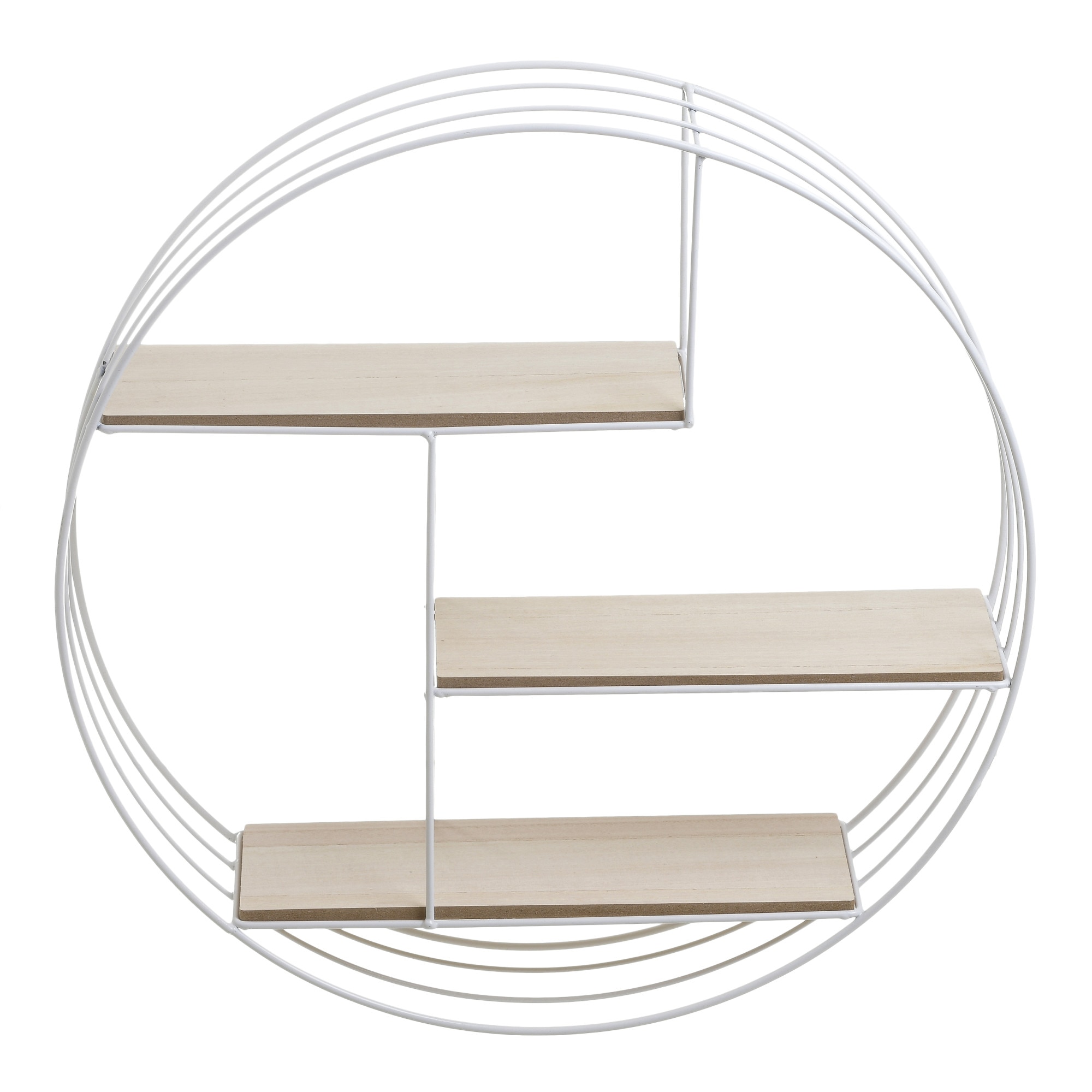 Raft Click, MDF, Fier, Alb/Natur, 50 x 11 cm