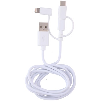 Cablu incarcare 3 in 1 microUSB tipC 2.1A Dunlop Cablu incarcare 3 in 1 microUSB tipC 2.1A Dunlop