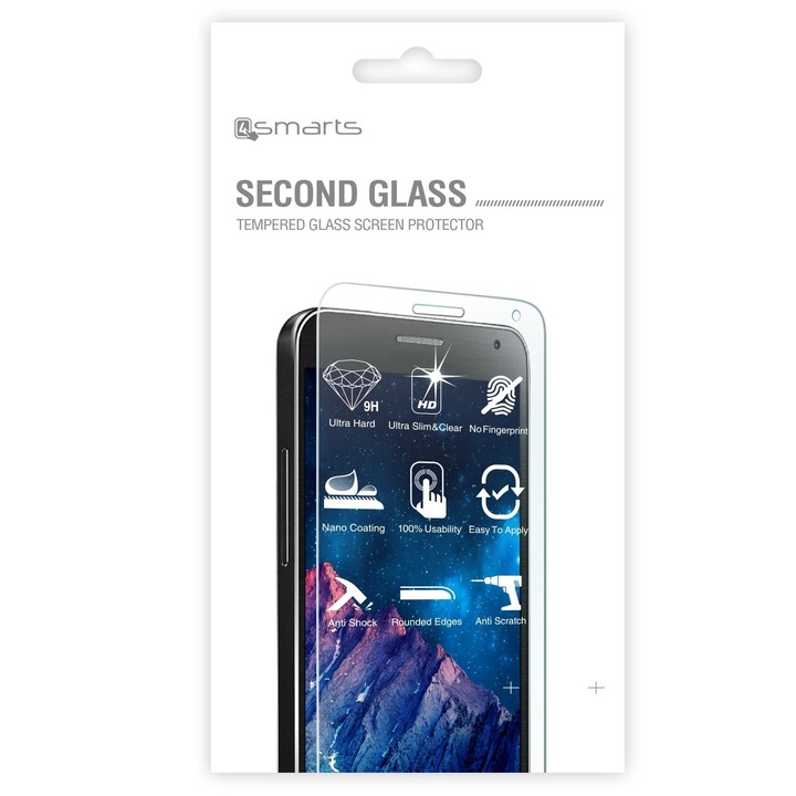 Folie protectie, 4smarts, Sticla, Compatibila cu Sony Xperia M4 Aqua, Transparent