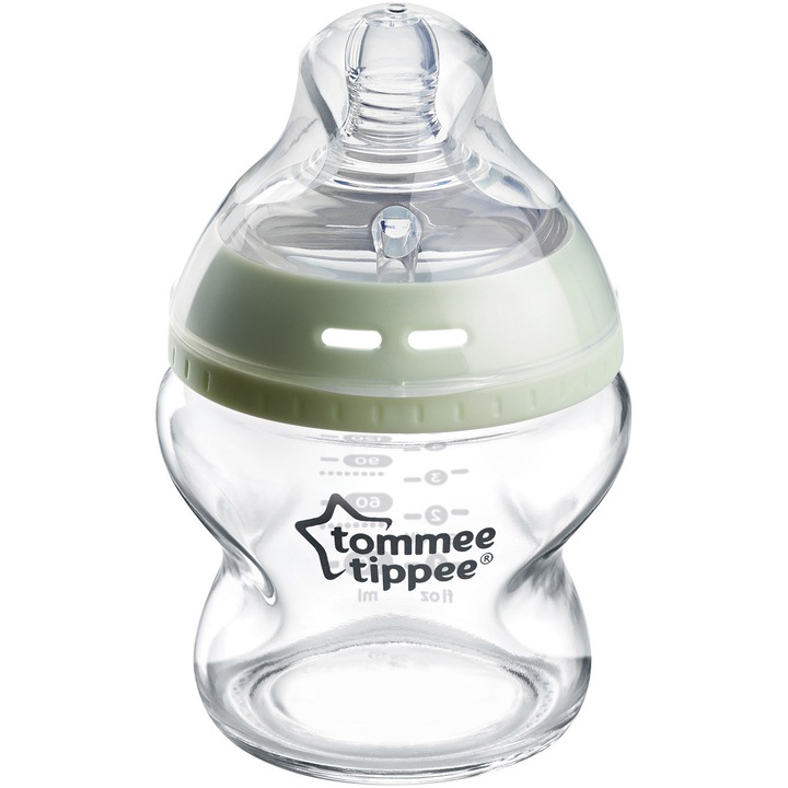Шише Tommee Tippee Closer to Nature, Стъклено, 150 мл, 0 месеца +