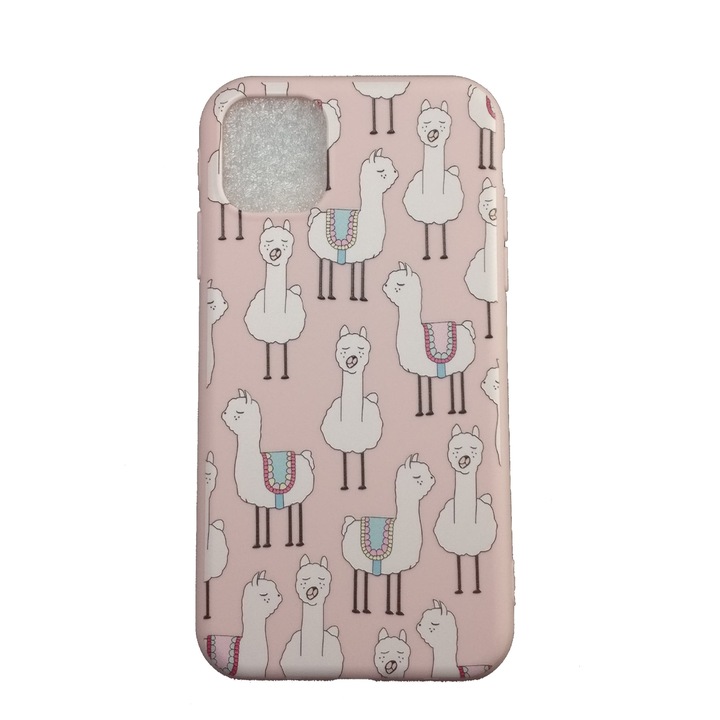 Husa compatibila cu Iphone 11 Pro Max 6.5, Carcasa Silicon Lama, Roz