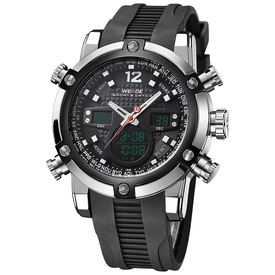 Ceas barbatesc casual, sport Weide W114, curea silicon, afisaj analog
