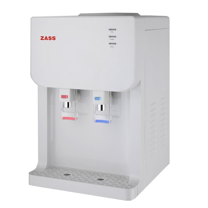 Zass ZTWD 03 WF irodai vízadagoló, Hálózati csatlakozás, Vízszűrő rendszer, Kompresszoros hűtés, LED meleg/hideg víz visszajelző, Fehér