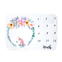 Paturica aniversara pentru bebelusi, Poliester, 70 x 102 cm, Model floral,Multicolor