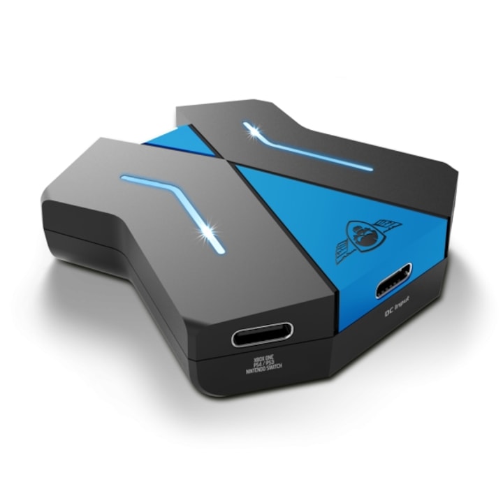 Spirit of Gamer egér/billentyűzet adapter (3x USB-A, 2x USB-C, Nintendo/PS4/PS3/Xbox One)