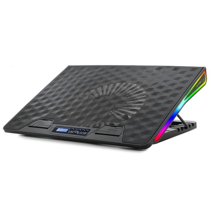 Cooler pentru notebook, Spirit of Gamer, AIRBLADE 800 RGB 17", 2x17cm, LED RGB, 2xUSB2.0, Negru