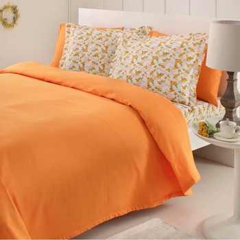 Set Lenjerie de Pat cu Pled Fashion , 4 piese , 240×260 , culoare portocaliu Set Lenjerie de Pat cu Pled Fashion , 4 piese , 240×260 , culoare portocaliu