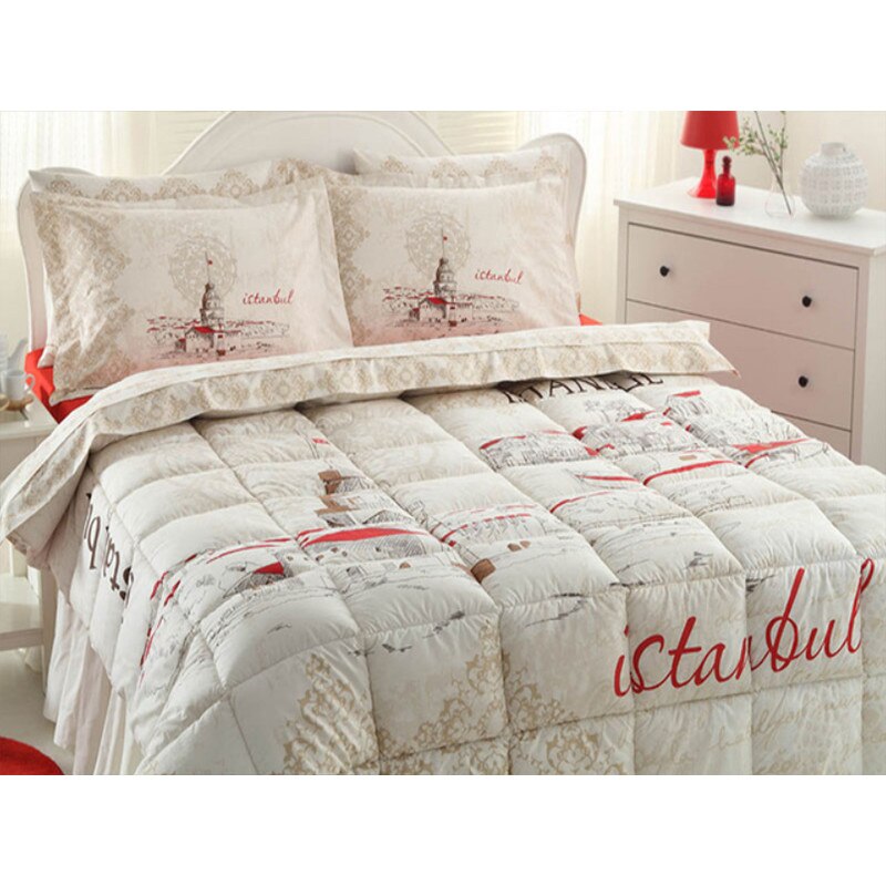 Set Dormitor Istanbul , 155 x 215 , 4 piese , 100%bumbac , culoare crem